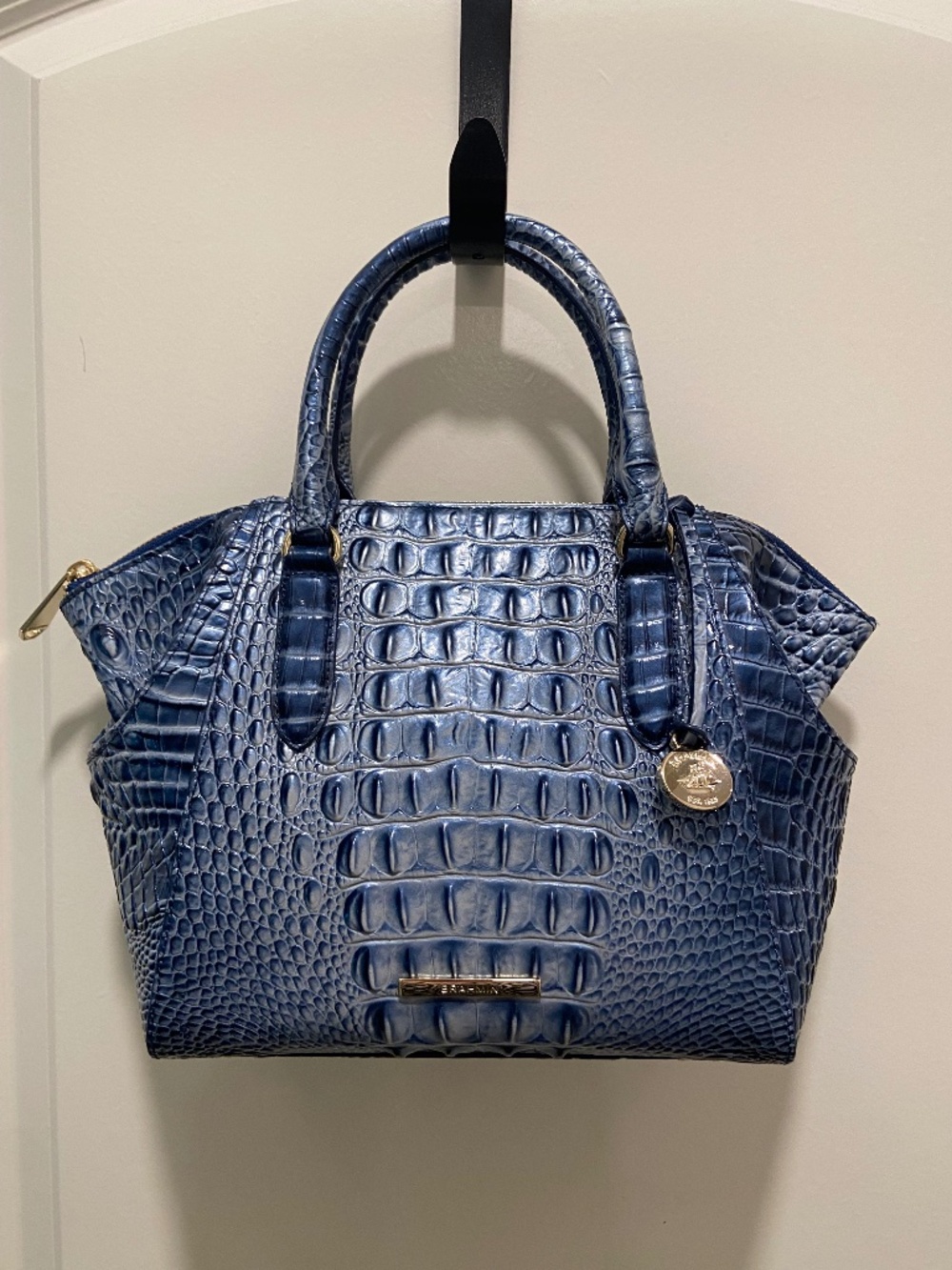 BRAHMIN Melbourne MINI CAMILA Satchel Leather Bag AQUARIUS Blue
